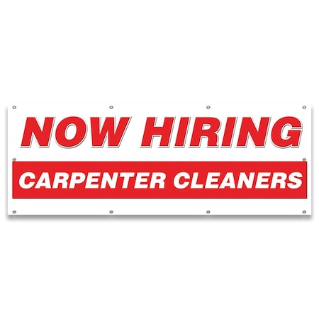 Signmission Now Hiring Carpenter Cleaners Banner Apply Inside Accepting Application Single Sided B-96-30211